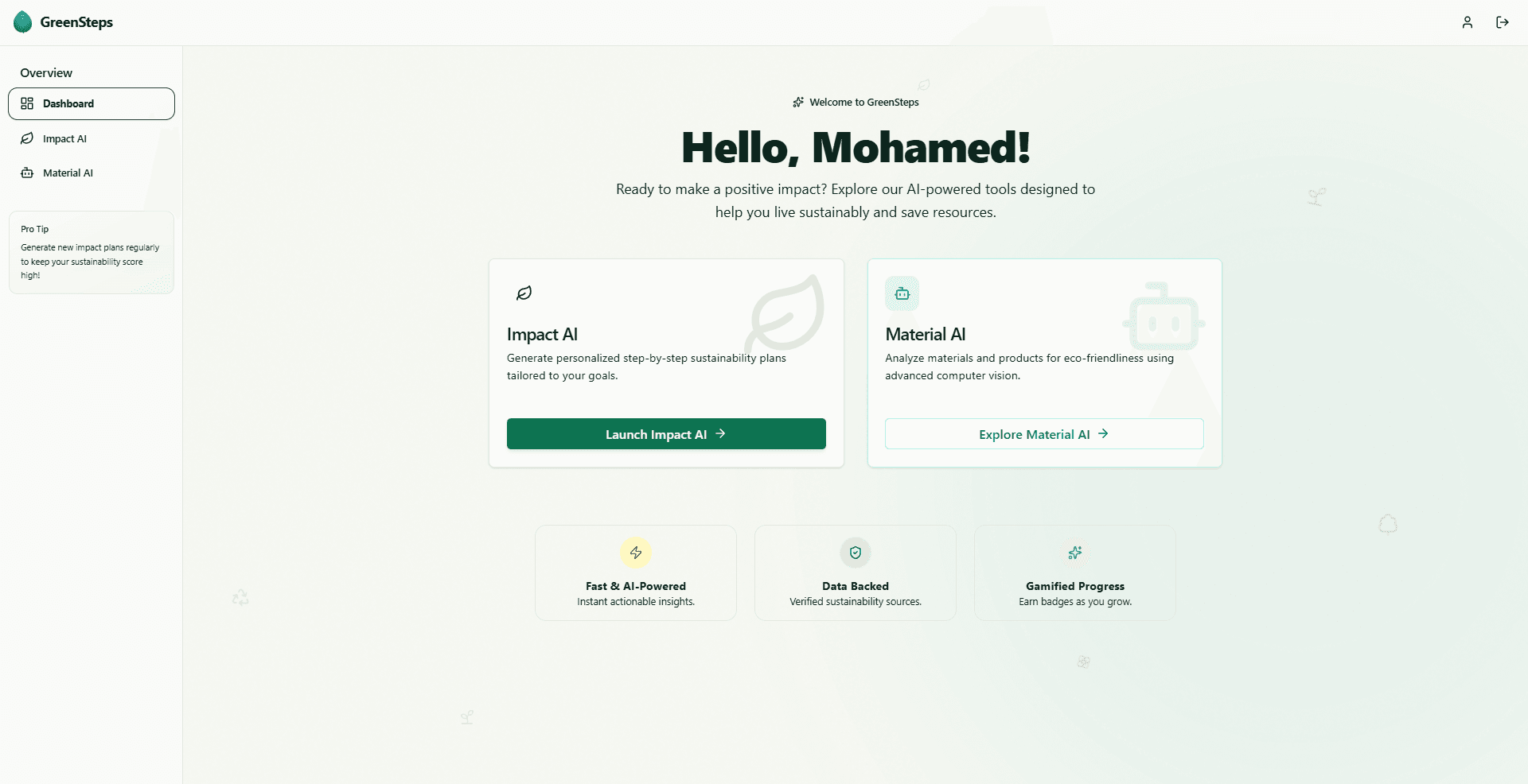 GreenSteps Project Preview